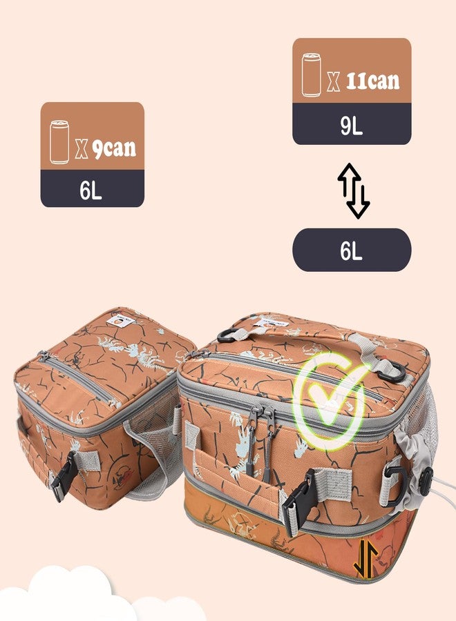 CaCTOUR Lunch Box Kids, Expandable Insulated Lunchbox for Girls Boys,Soft Mini Cooler Bag with Strap,Back to School Thermal Reusable Lunch Bag for Work School Picnic (Brown) - Image 2
